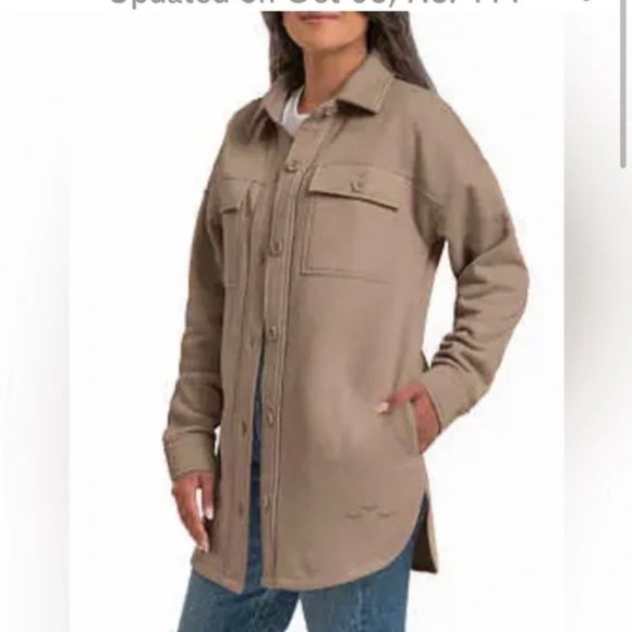 NEW Lazypants Fleece Shacket | Tan - Picture 2 of 4